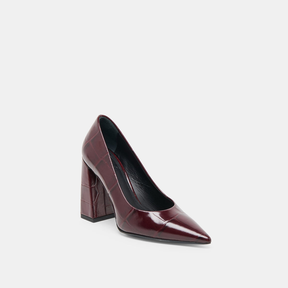 Dolce Vita SHOES Misty Burgundy Croco Embossed Leather Heels