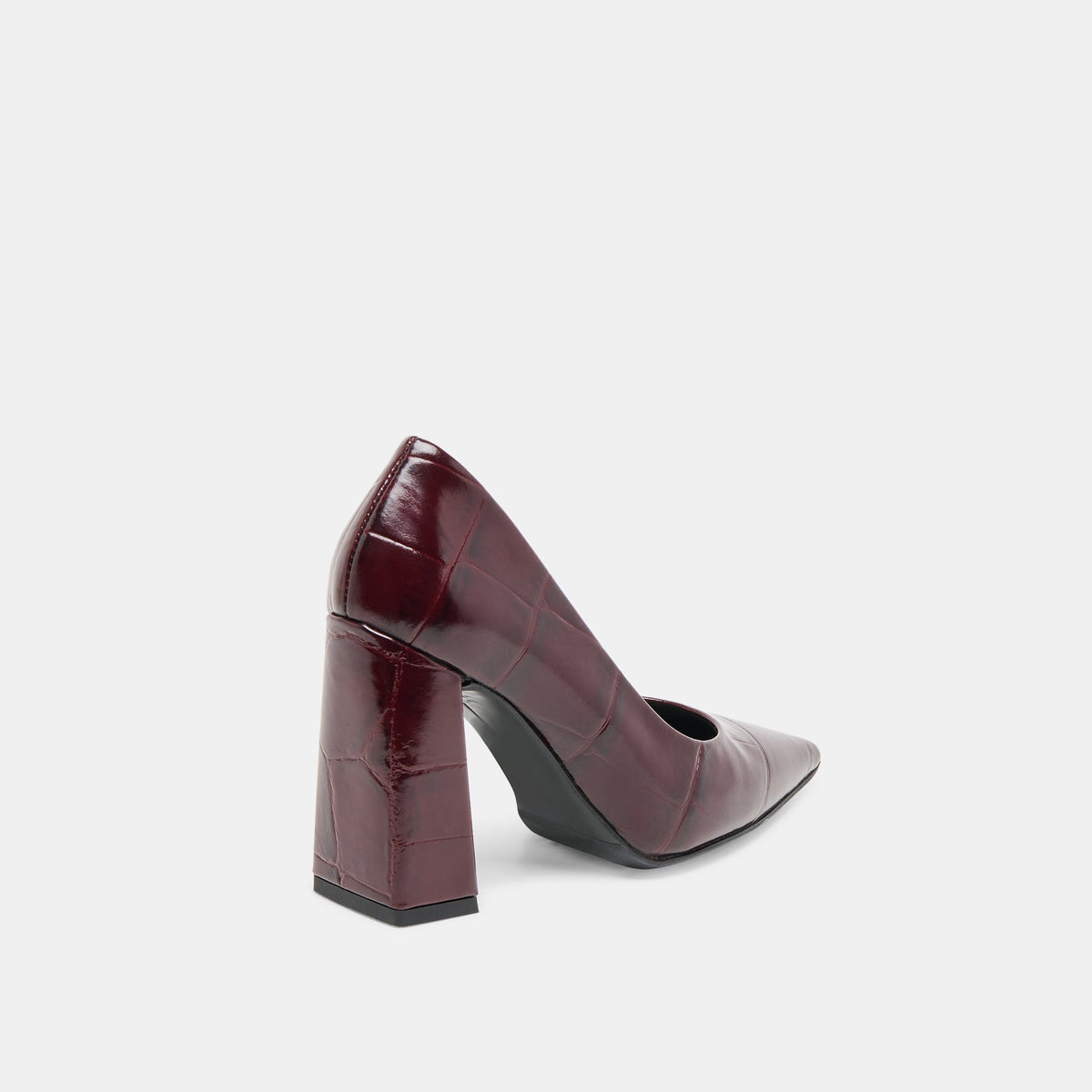 Dolce Vita SHOES Misty Burgundy Croco Embossed Leather Heels