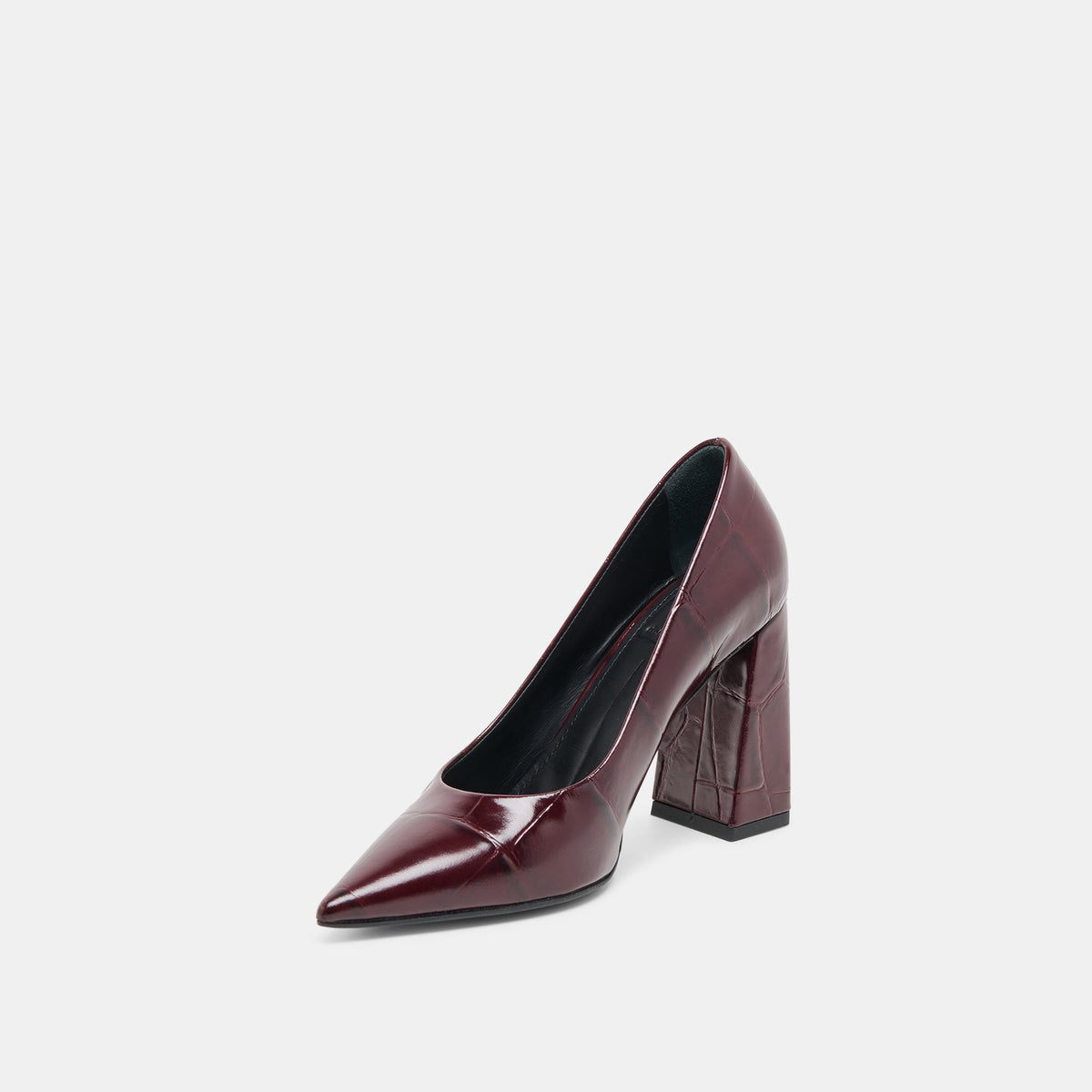 Dolce Vita SHOES Misty Burgundy Croco Embossed Leather Heels