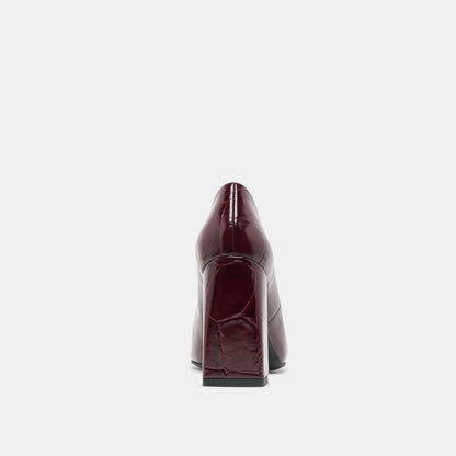 Dolce Vita SHOES Misty Burgundy Croco Embossed Leather Heels