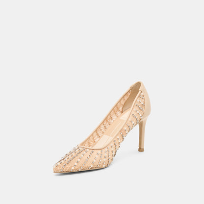 Dolce Vita SHOES Kashe Pearl Blush Lace Mesh Heels