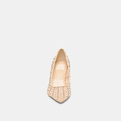 Dolce Vita SHOES Kashe Pearl Blush Lace Mesh Heels