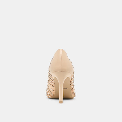 Dolce Vita SHOES Kashe Pearl Blush Lace Mesh Heels