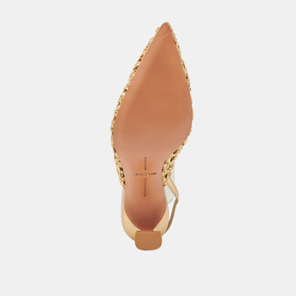 Dolce Vita SHOES GLORIA HEELS GOLD WOVEN
 – Dolce Vita