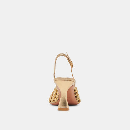 Dolce Vita SHOES GLORIA HEELS GOLD WOVEN
 – Dolce Vita