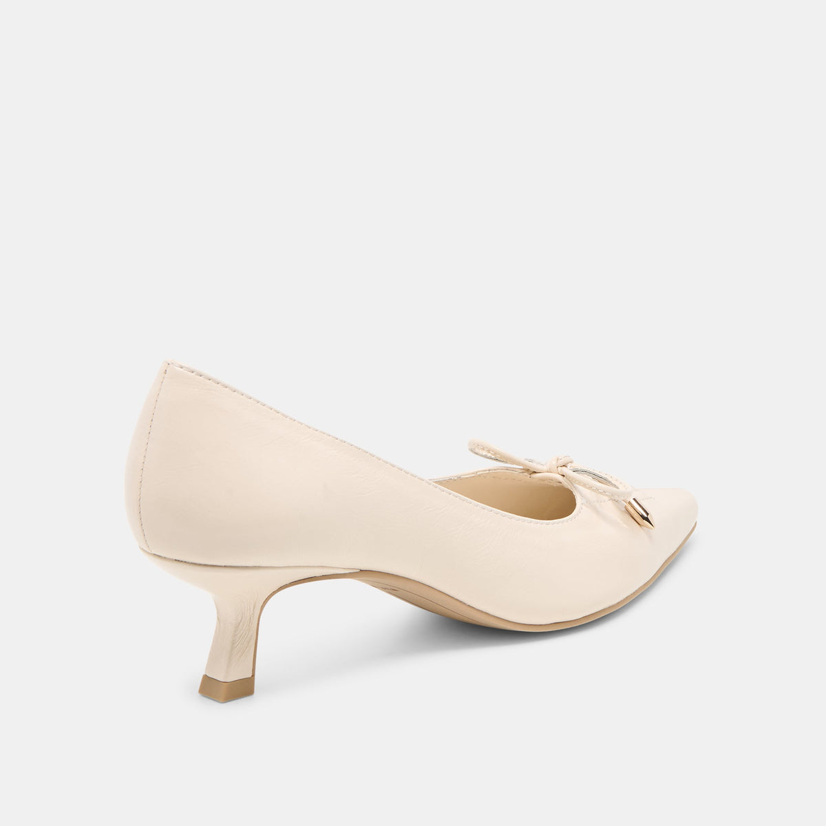Dolce Vita SHOES Clarie Bone Crinkle Patent Leather Heels