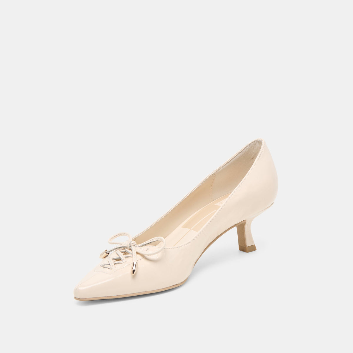 Dolce Vita SHOES Clarie Bone Crinkle Patent Leather Heels