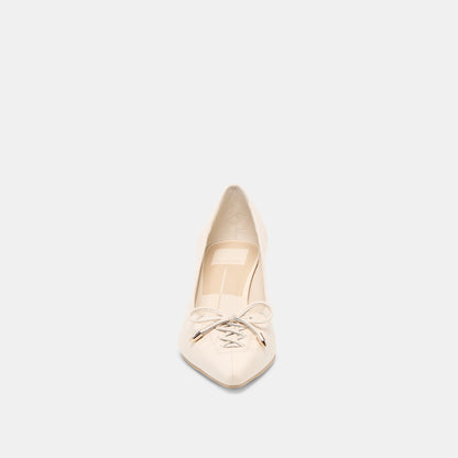 Dolce Vita SHOES Clarie Bone Crinkle Patent Leather Heels