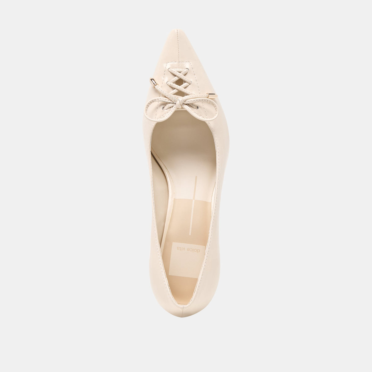 Dolce Vita SHOES Clarie Bone Crinkle Patent Leather Heels