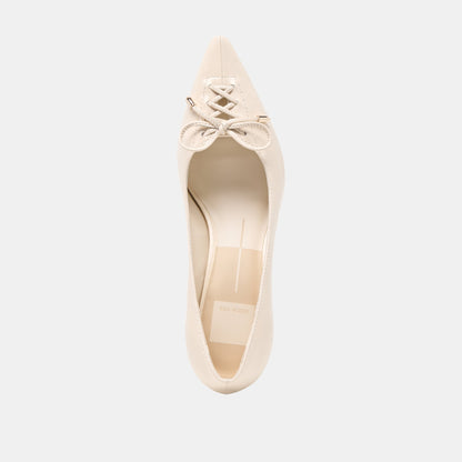Dolce Vita SHOES Clarie Bone Crinkle Patent Leather Heels