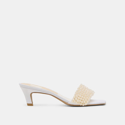 Dolce Vita SHOES Rexa Pearl Off White Satin Heels