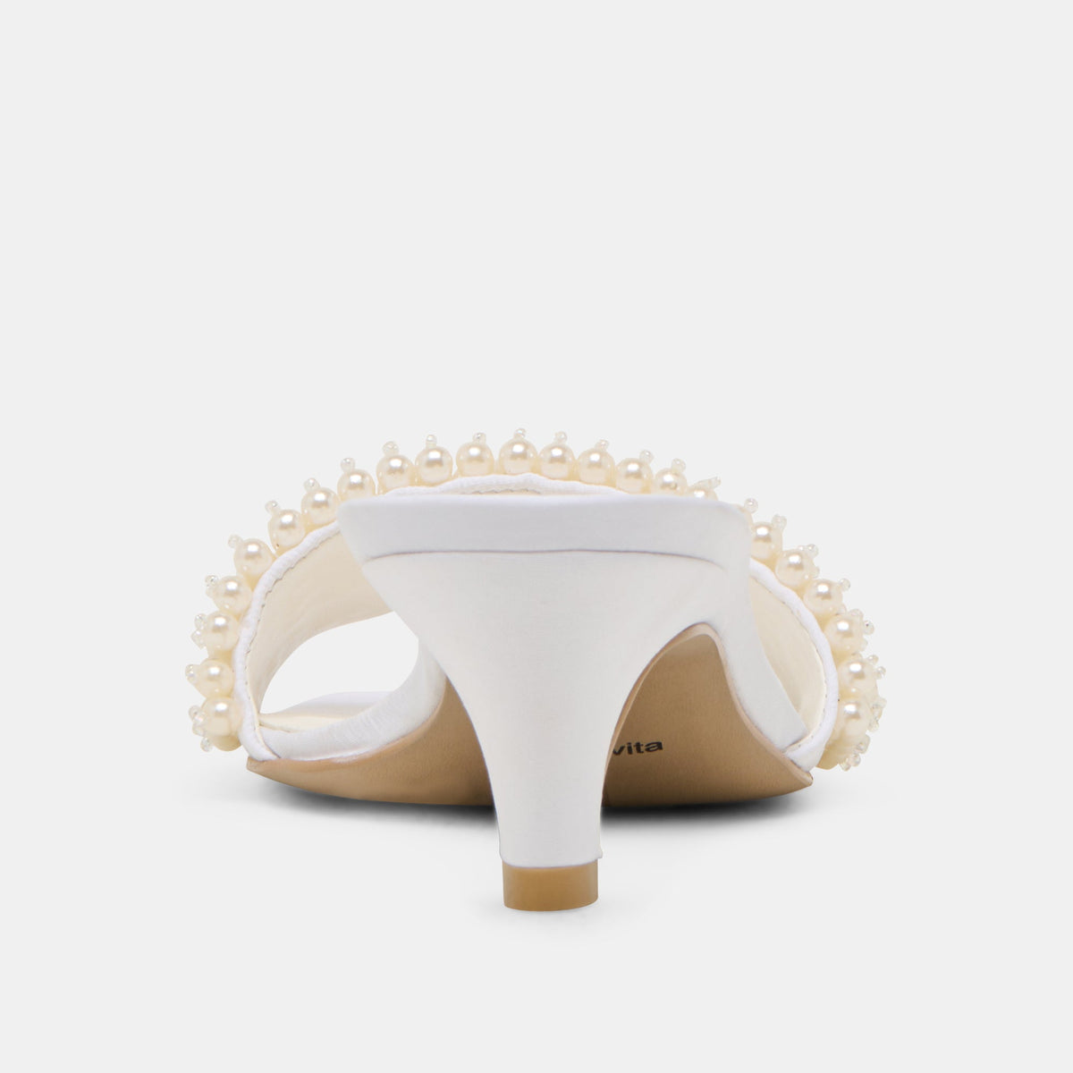 Dolce Vita SHOES Rexa Pearl Off White Satin Heels