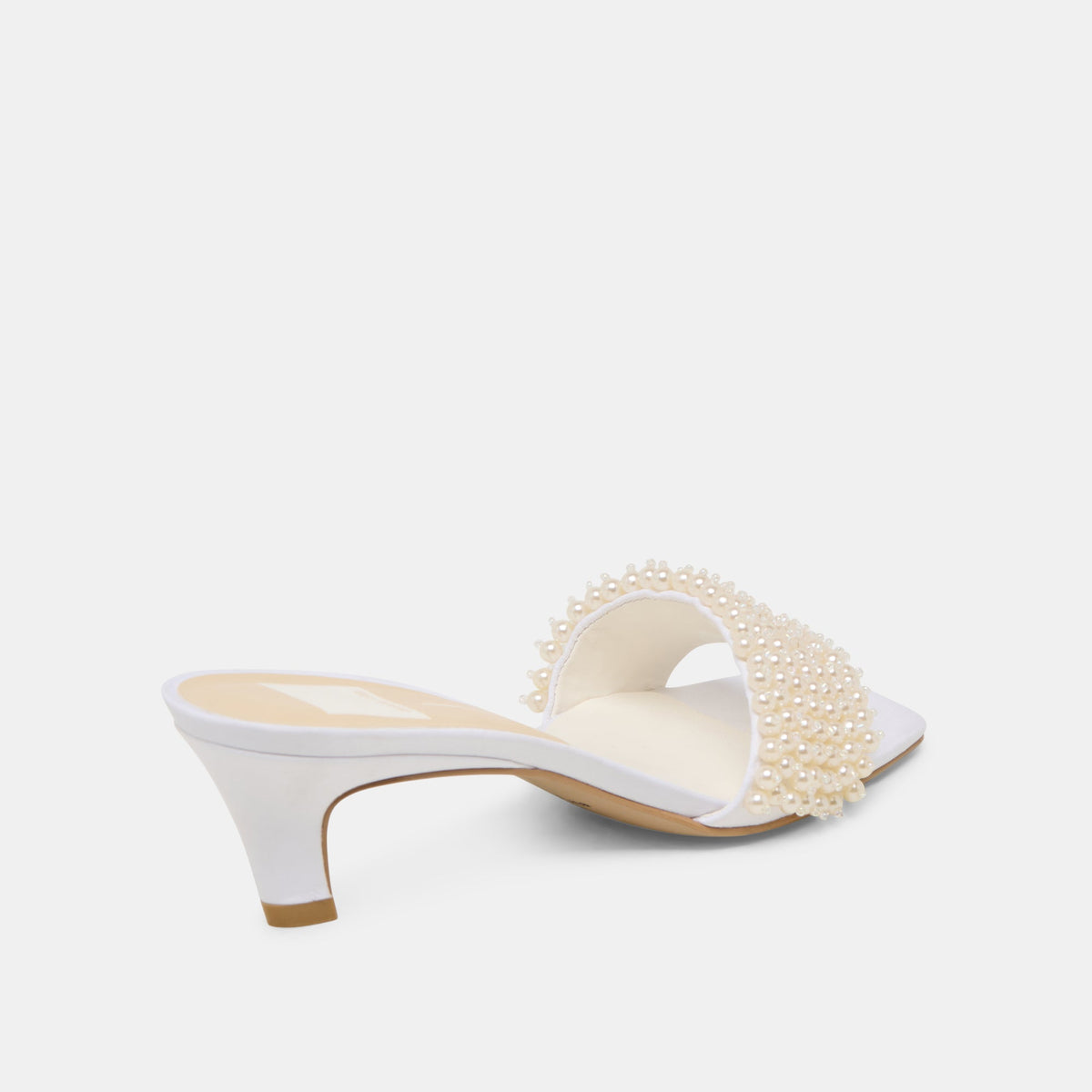Dolce Vita SHOES Rexa Pearl Off White Satin Heels