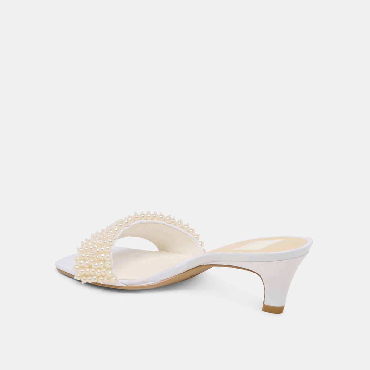 Dolce Vita SHOES Rexa Pearl Off White Satin Heels