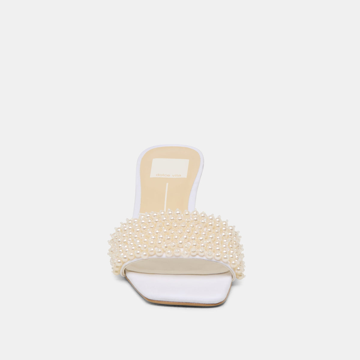 Dolce Vita SHOES Rexa Pearl Off White Satin Heels