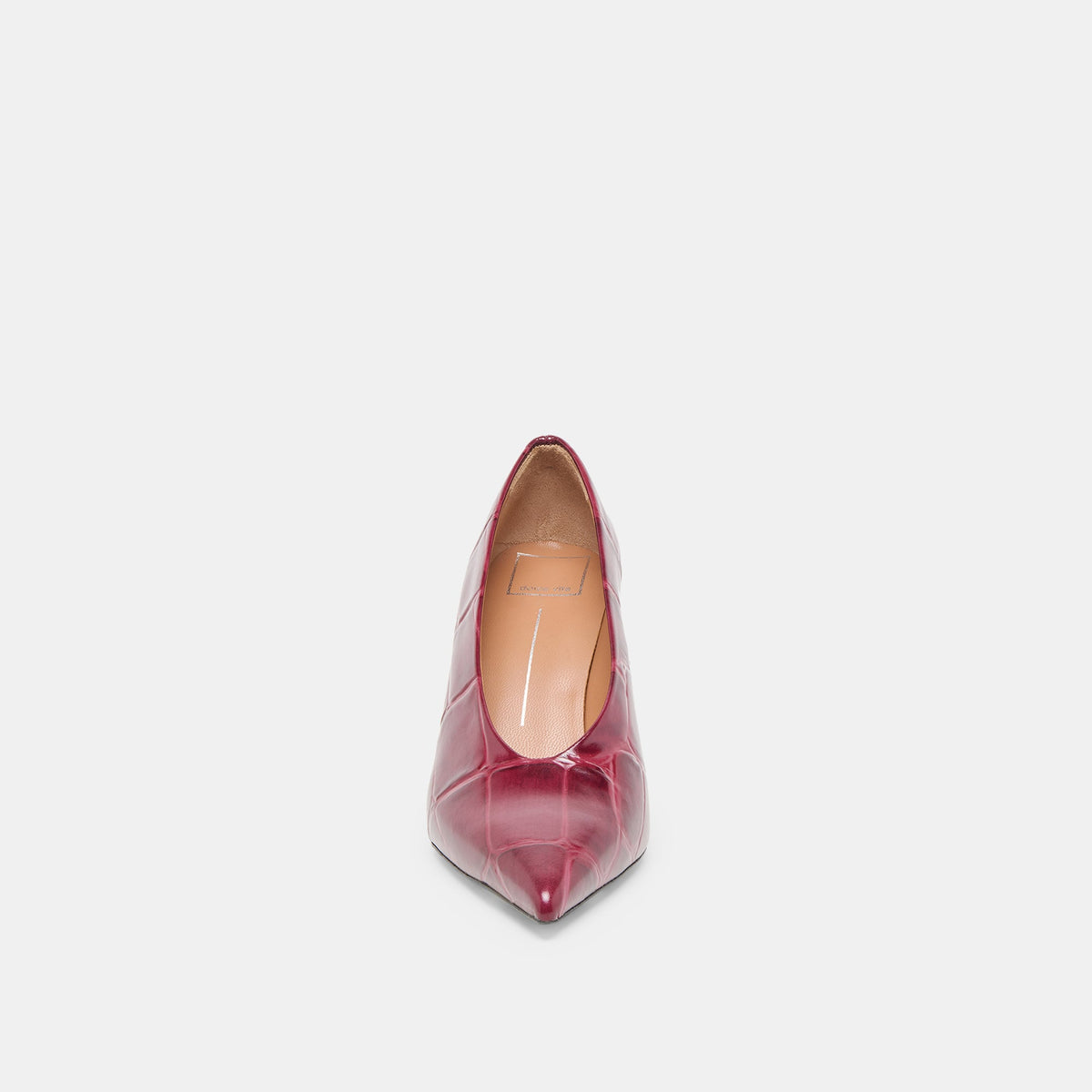 Dolce Vita SHOES Midge Burgundy Croco Embossed Leather Heels