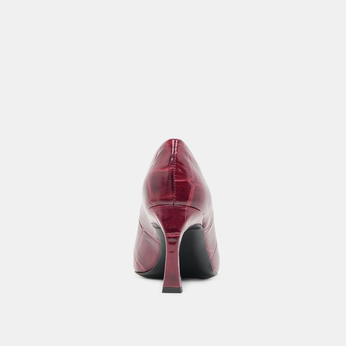 Dolce Vita SHOES Midge Burgundy Croco Embossed Leather Heels
