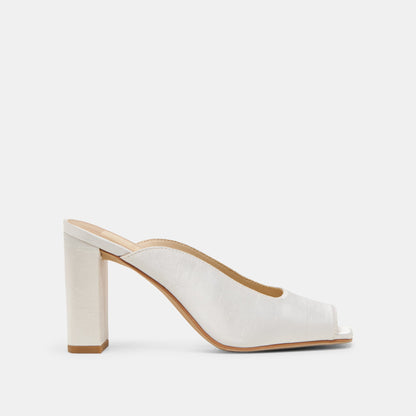 Dolce Vita SHOES Sabela Off White Satin Heels
