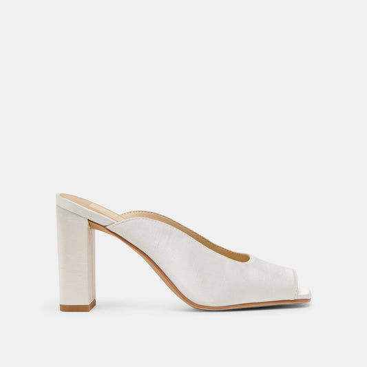 Dolce Vita SHOES Sabela Off White Satin Heels