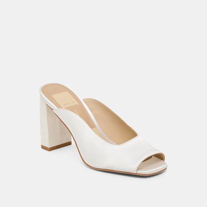 Dolce Vita SHOES Sabela Off White Satin Heels