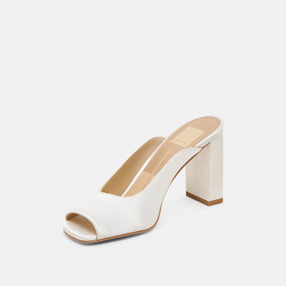 Dolce Vita SHOES Sabela Off White Satin Heels