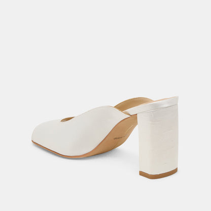 Dolce Vita SHOES Sabela Off White Satin Heels