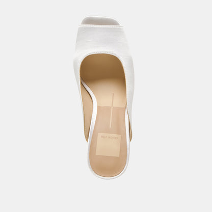 Dolce Vita SHOES Sabela Off White Satin Heels