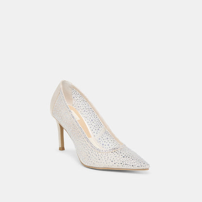 Dolce Vita SHOES Kashe Crystal White Mesh Heels