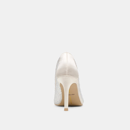 Dolce Vita SHOES Kashe Crystal White Mesh Heels