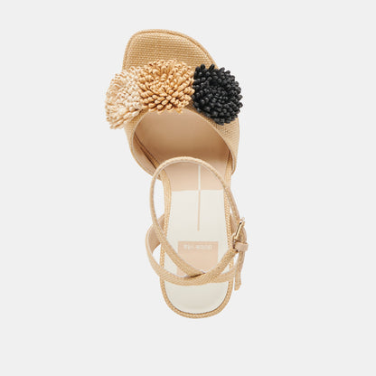 Dolce Vita SHOES OLIVEA HEELS BLACK NATURAL RAFFIA
 – Dolce Vita