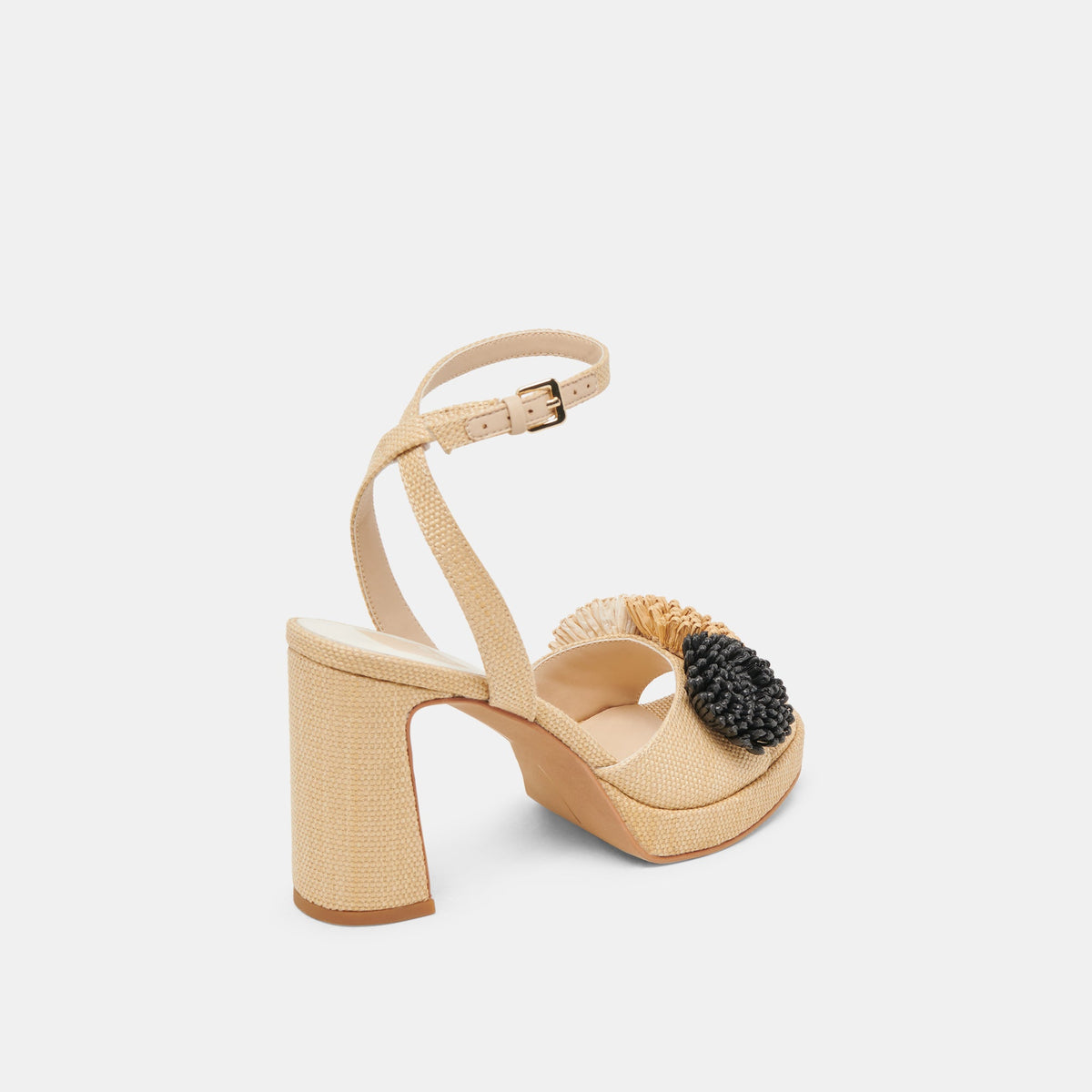 Dolce Vita SHOES OLIVEA HEELS BLACK NATURAL RAFFIA
 – Dolce Vita