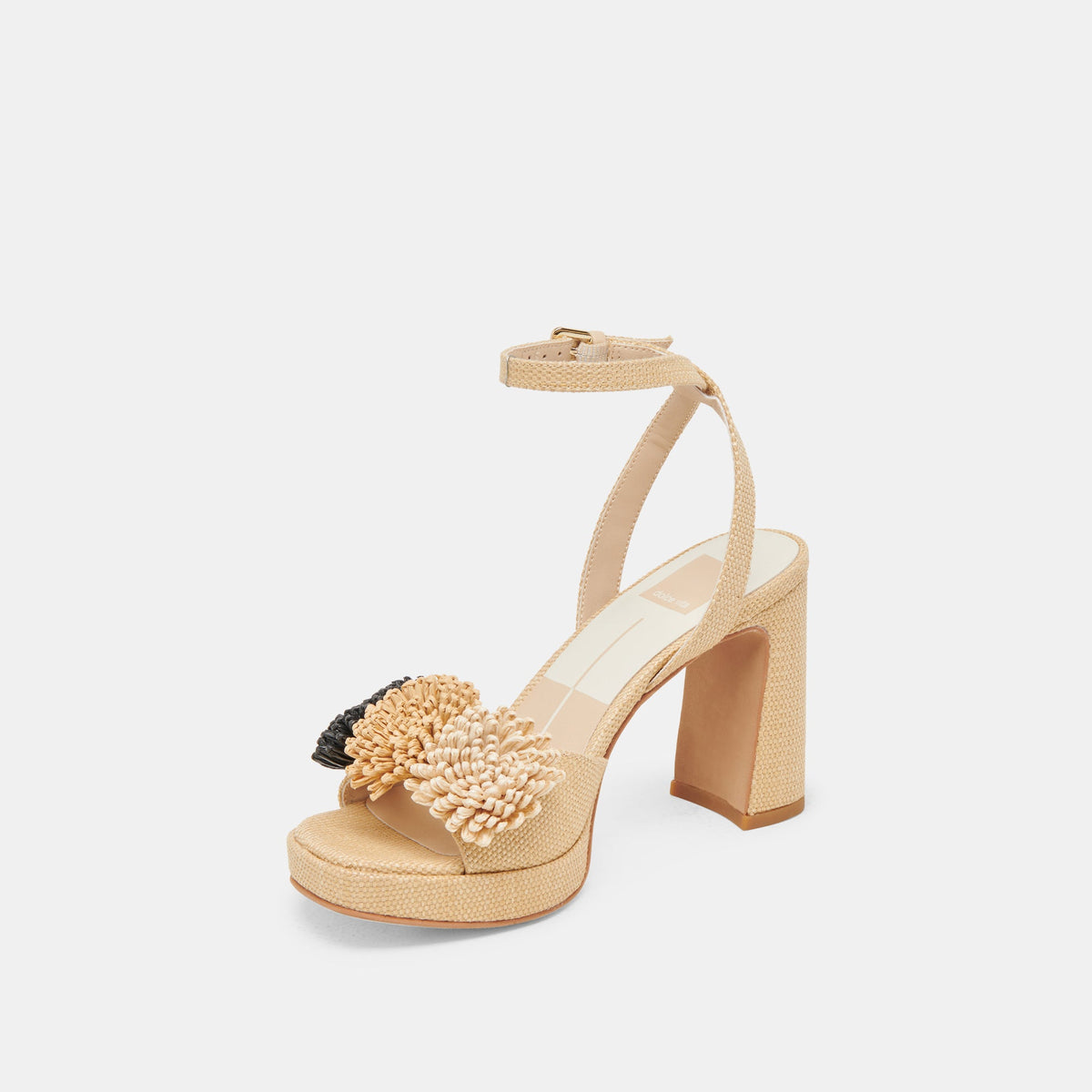 Dolce Vita SHOES OLIVEA HEELS BLACK NATURAL RAFFIA
 – Dolce Vita