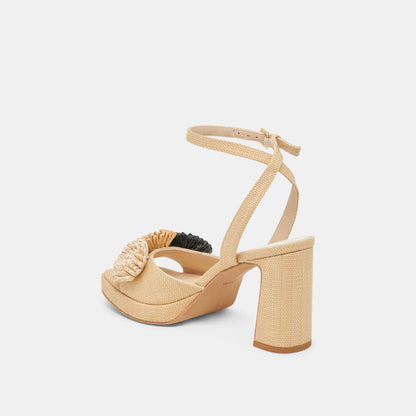 Dolce Vita SHOES OLIVEA HEELS BLACK NATURAL RAFFIA
 – Dolce Vita