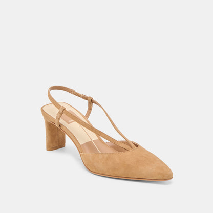 Dolce Vita SHOES Ginay Lt Brown Suede Heels