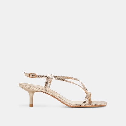 Dolce Vita SHOES LAURY HEELS CHAMPAGNE EMBOSSED LEATHER
 – Dolce Vita