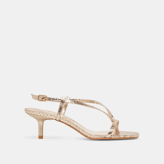 Dolce Vita SHOES LAURY HEELS CHAMPAGNE EMBOSSED LEATHER
 – Dolce Vita