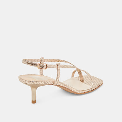 Dolce Vita SHOES LAURY HEELS CHAMPAGNE EMBOSSED LEATHER
 – Dolce Vita