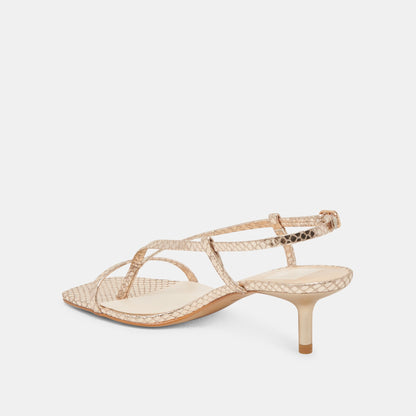Dolce Vita SHOES LAURY HEELS CHAMPAGNE EMBOSSED LEATHER
 – Dolce Vita