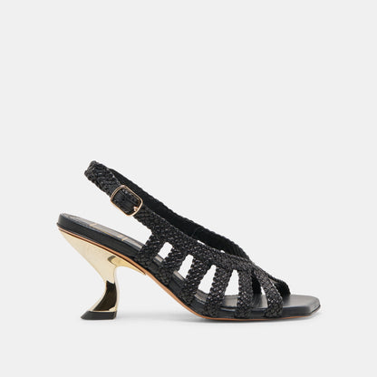 Dolce Vita SHOES SICILY HEELS BLACK WOVEN LEATHER
 – Dolce Vita