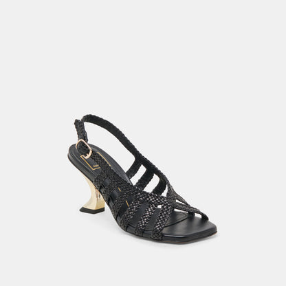 Dolce Vita SHOES SICILY HEELS BLACK WOVEN LEATHER
 – Dolce Vita