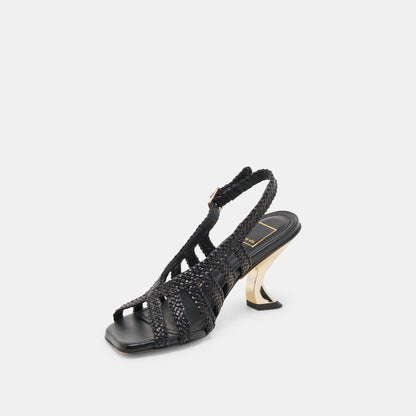 Dolce Vita SHOES SICILY HEELS BLACK WOVEN LEATHER
 – Dolce Vita