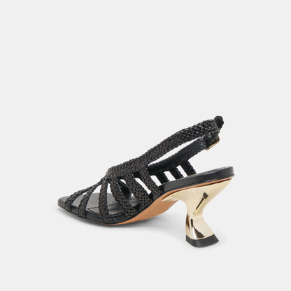 Dolce Vita SHOES SICILY HEELS BLACK WOVEN LEATHER
 – Dolce Vita