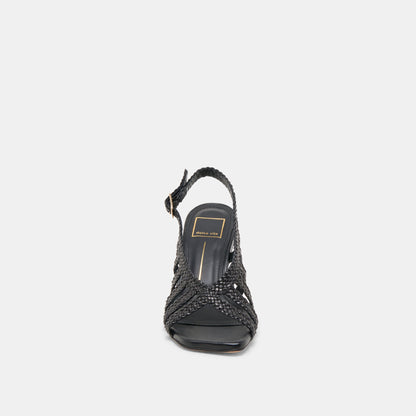 Dolce Vita SHOES SICILY HEELS BLACK WOVEN LEATHER
 – Dolce Vita