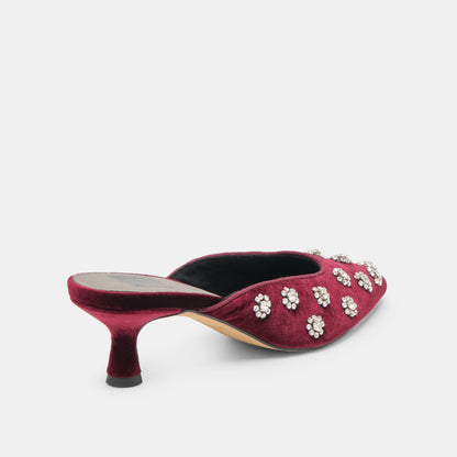 Dolce Vita SHOES Clara Bordeaux Velvet Heels