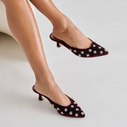 Dolce Vita SHOES Clara Bordeaux Velvet Heels