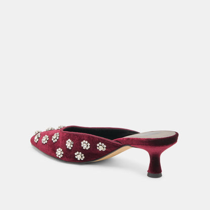 Dolce Vita SHOES Clara Bordeaux Velvet Heels
