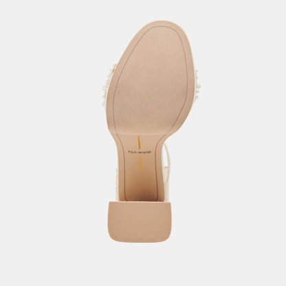 Dolce Vita SHOES PELTIN PEARL HEELS VANILLA WOVEN RAFFIA
 – Dolce Vita