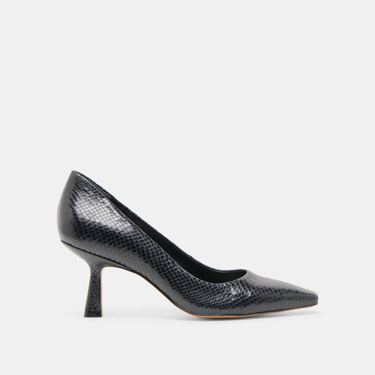 Dolce Vita SHOES Briona Onyx Embossed Leather Heels