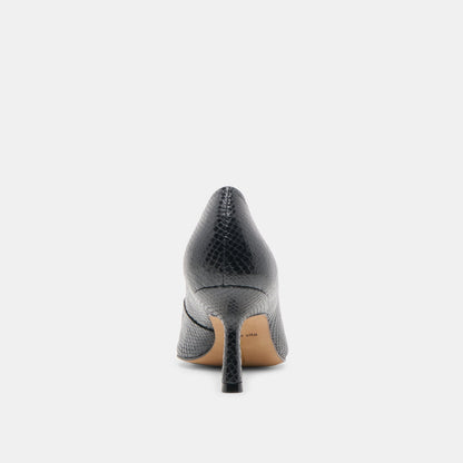 Dolce Vita SHOES Briona Onyx Embossed Leather Heels