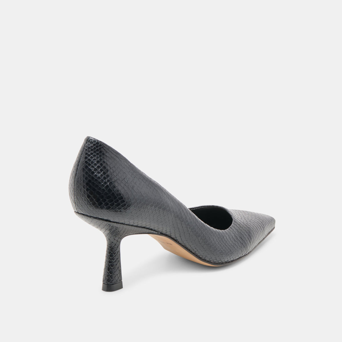 Dolce Vita SHOES Briona Onyx Embossed Leather Heels